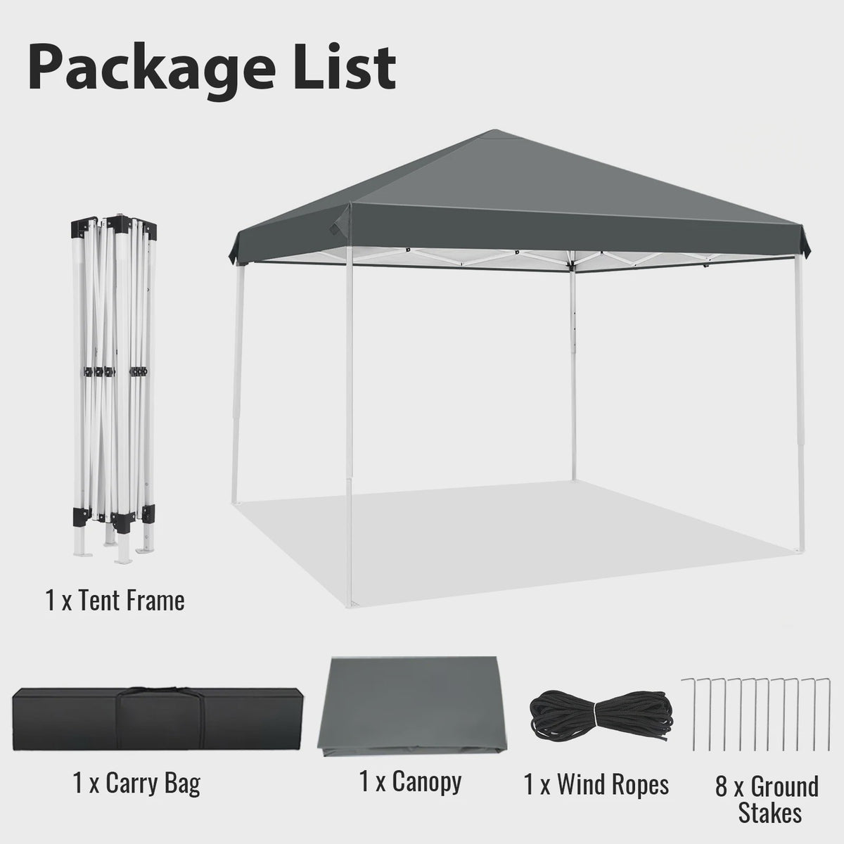 Pop-up Gazebo Tent 3x3M - UV & Regenbestendig, Verstelbare Hoogte, Inclusief Draagtas