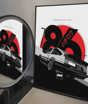 Initial D AE86 JDM Poster - Iconische Auto Kunst voor de Fan