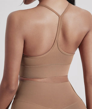 Sportieve Seamless BH Top met Y-Rug en Afneembare Pads - Comfortabel voor Yoga, Fitness & Training