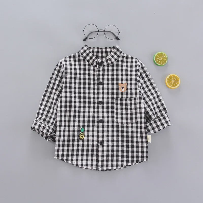Lange Mouwen Jongens Shirt in Plaid Katoen - Perfect voor de Lente (1-4 Jaar)