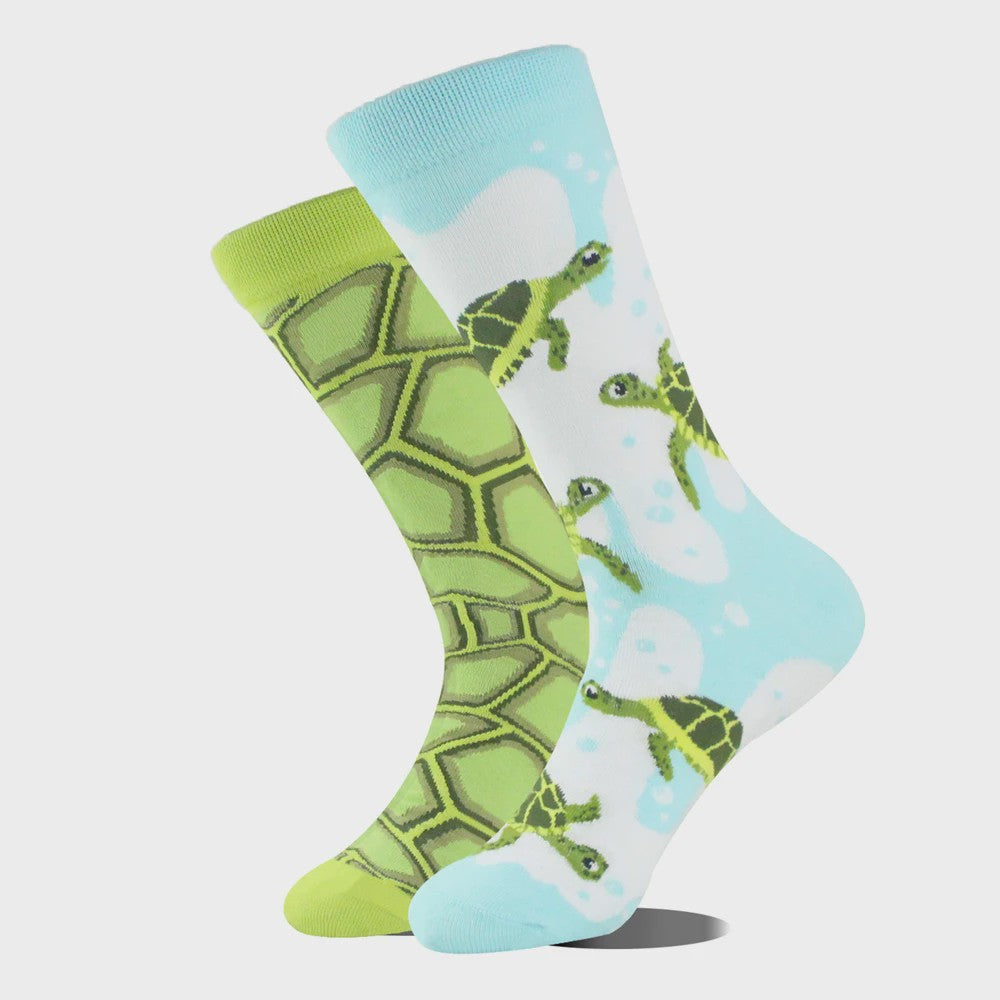 Grappige Heren Sokken met Dierenprint - Katoen, Mid-Length, Asymmetrisch Design