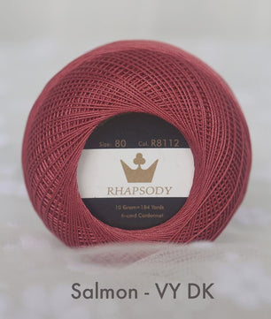 Rhapsody Katoen Garen Maat 80 - 100% Egyptisch Katoen, Gekroesd & Gemerceriseerd - 13 Kleuren - Voor Haken, Breien & Kantklossen