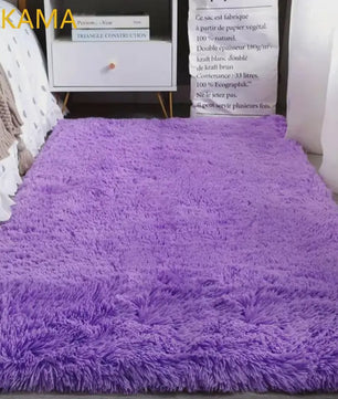 VIKAMA Luxe Pluche Vloerkleed - Zacht & Sfeervol voor Slaapkamer en Woonkamer