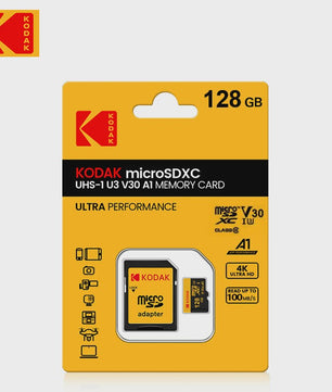 KODAK Micro SD Kaart 16GB - 256GB | Class 10 U3 4K | TF Kaart voor Drone & Telefoon