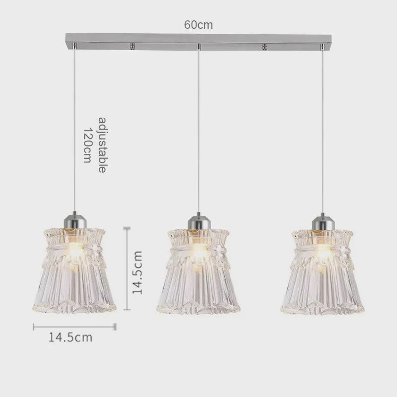 Koperkleurige Glazen Hanglamp - Stijlvolle LED Plafondlamp voor Woonkamer, Slaapkamer & Keuken