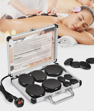 Professionele Hot Stone Massage Set met Verwarmer - 20 Stenen & Temperatuurregeling