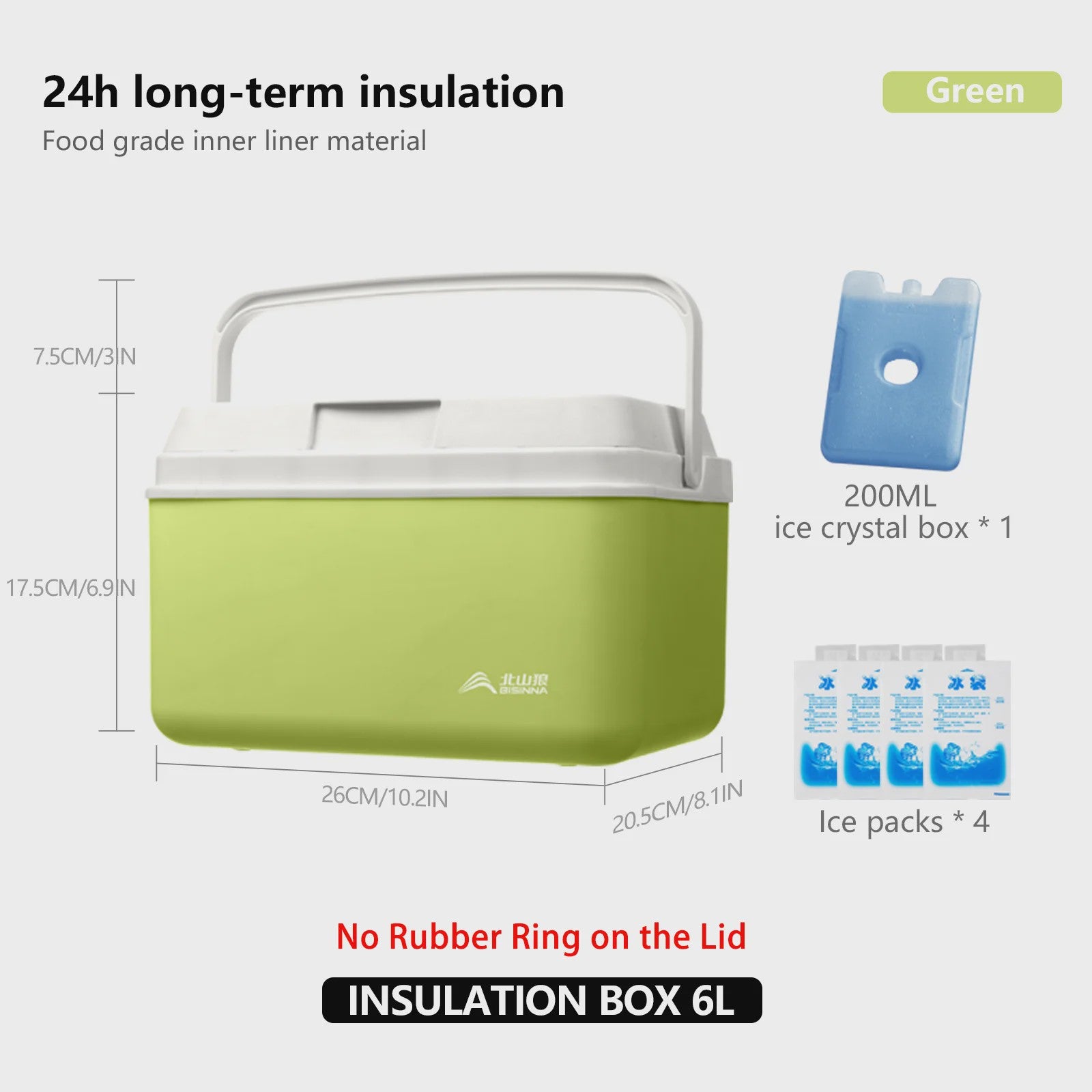 BISINNA Camping Koelbox 6L/9L/15L - Draagbare Outdoor Koelbox voor Picknick, Vissen & Strand