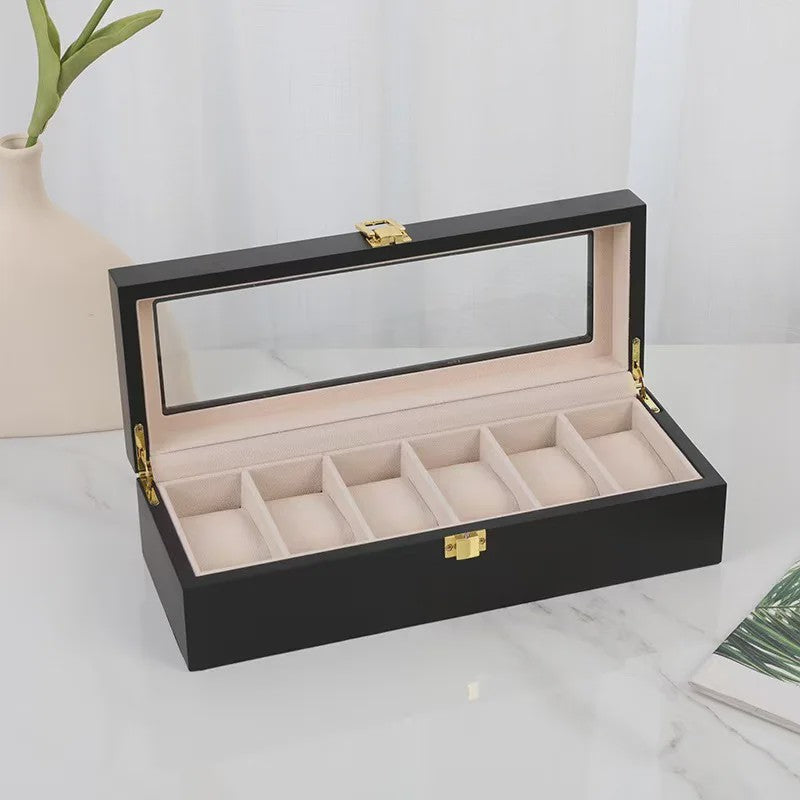 Luxe Houten Horlogedoos met 6, 10 of 12 Vakken - Handgemaakt Sieraden Opbergdoos Display