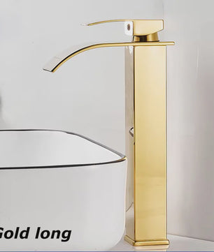 Waterval Wastafelkraan - Dubbele Bediening Warm & Koud - Stijlvolle Badkamer Mixer Kraan