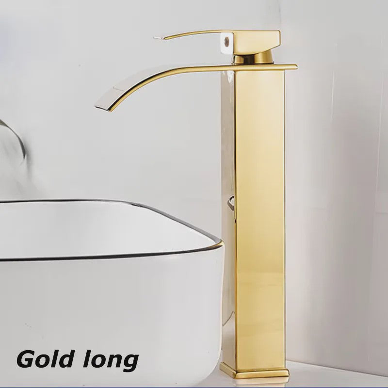 Waterval Wastafelkraan - Dubbele Bediening Warm & Koud - Stijlvolle Badkamer Mixer Kraan