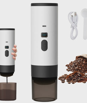 Draagbare Elektrische Koffiemachine - Espresso, Capsules, Verwarmend, Draadloos - Ideaal voor Reizen & Auto