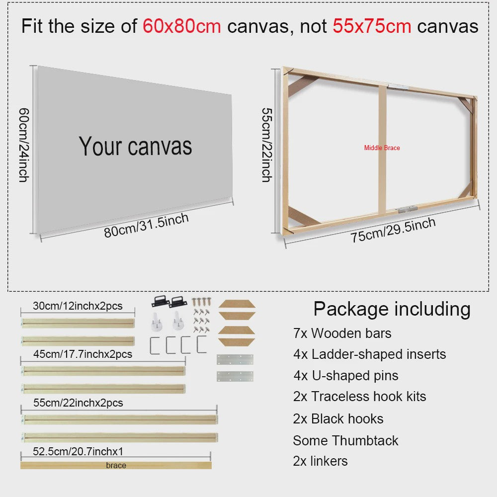 Houten Canvas Frame Sets - Diverse Maten voor Kunst, Foto's & Diamond Painting