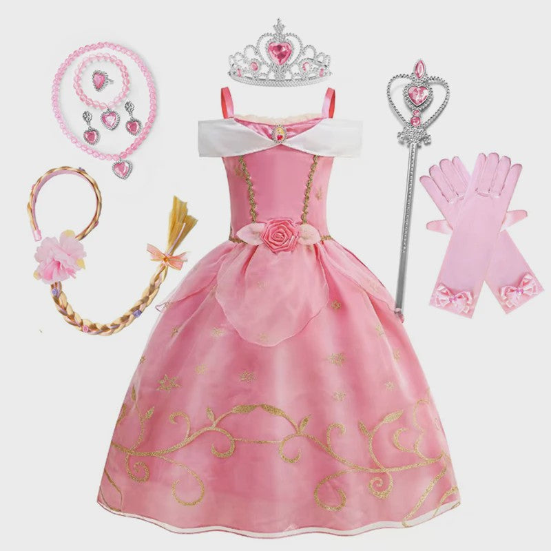 Roze Aurora Prinsessenjurk - Droomjurk voor Feestjes en Verkleedpartijen