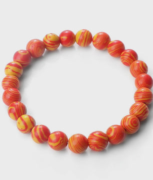 8mm Natuurlijke Malachiet Edelsteen Armband - Handgemaakt, Elastisch