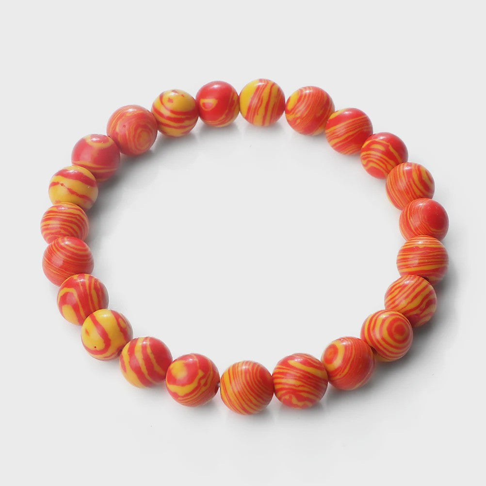 8mm Natuurlijke Malachiet Edelsteen Armband - Handgemaakt, Elastisch