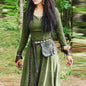 Middeleeuwse Maxi Jurk voor Dames - Vintage Elf/Renaissance Stijl met Lange Mouwen