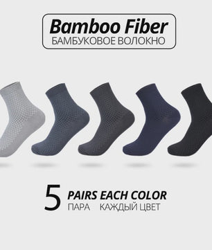 5 Paar Bamboevezel Herensokken - Comfortabel, Ademend & Zakelijk/Casual