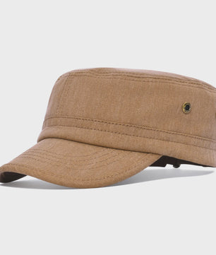 Verstelbare Katoenen Twill Militaire Pet voor Heren en Dames - Vintage Stijl Flat Top Cap