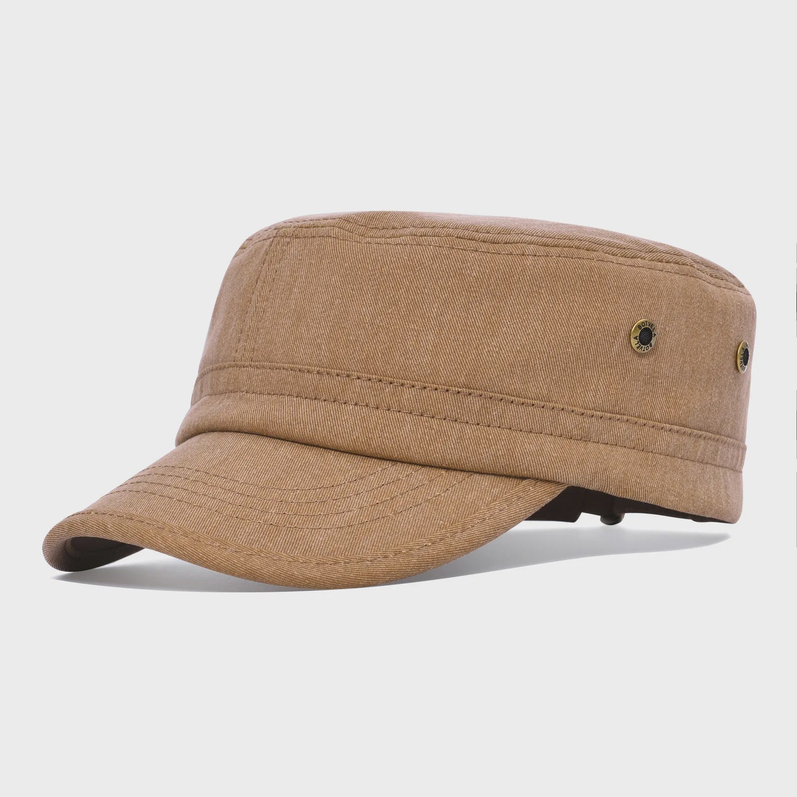 Verstelbare Katoenen Twill Militaire Pet voor Heren en Dames - Vintage Stijl Flat Top Cap