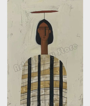 Abstract Afrikaanse Vrouwen Poster Canvas Schilderij - Etnisch Hedendaags Woondecoratie