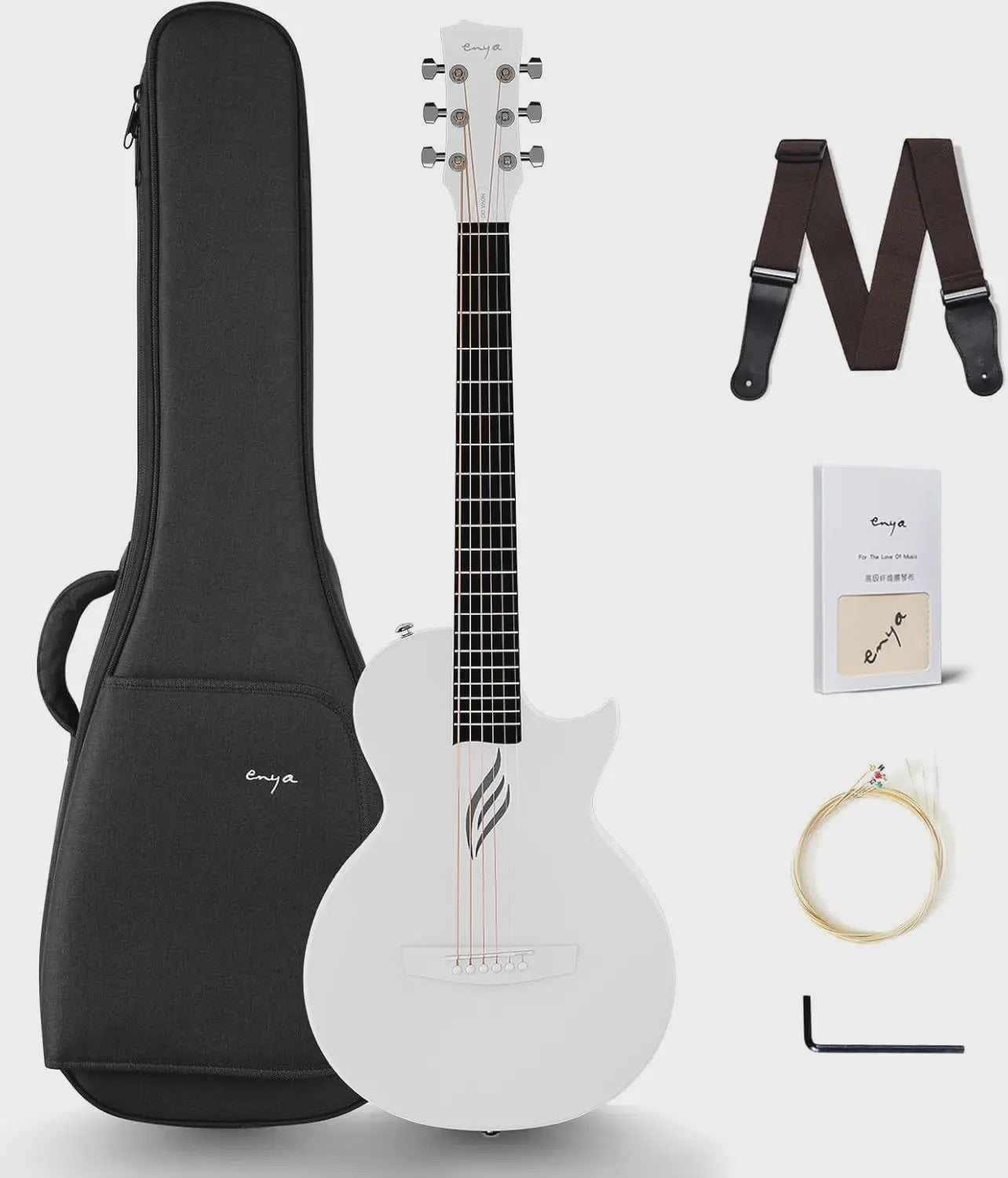 Enya Nova Go 1/2 Maat Carbon Fiber Reisgitaar - Lichtgewicht & Vochtbestendig