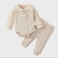 Gebreide Baby Set: Romper met Lange Mouwen en Broekje - Herfst Collectie