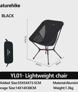 Naturehike YL01 Ultra-lichtgewicht Campingstoel - Snel Opvouwbaar & Draagbaar (150kg)