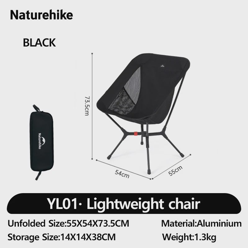 Naturehike YL01 Ultra-lichtgewicht Campingstoel - Snel Opvouwbaar & Draagbaar (150kg)