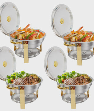 Chafing Dish Buffet Set RVS met Gouden Accent - 2 of 4 Stuks
