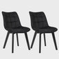 Set van 2 fluwelen eetkamerstoelen met rugleuning en houten poten - Comfortabel en stijlvol