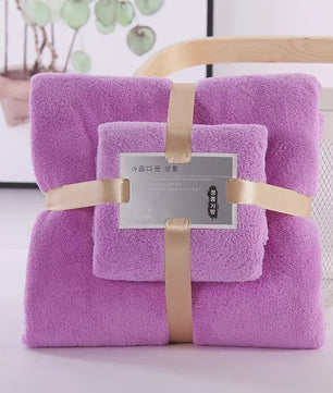 Luxe 2-delige Badhanddoeken Set - Super Zacht, Zeer Absorberend & Sneldrogend Koraalfluweel voor Volwassenen, Hotel & Spa