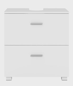 Witte Onderbouw Wastafelkast met 2 Lades - 60x30x63.8 cm
