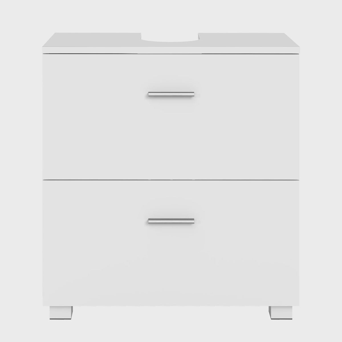 Witte Onderbouw Wastafelkast met 2 Lades - 60x30x63.8 cm