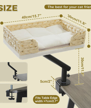 360° Draaibare Kattenmand voor Bureau - Comfortabele Hangmat voor Binnenkatten