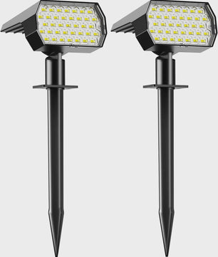 Solar Tuinspots Buiten - 74 LED, 3 Kleuren, IP65 Waterdicht, 2-in-1 Grondspots voor Tuin, Pad & Oprit