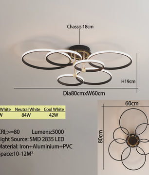 Moderne LED Plafondlamp Kroonluchter - Dimbaar, Goud/Chroom/Zwart
