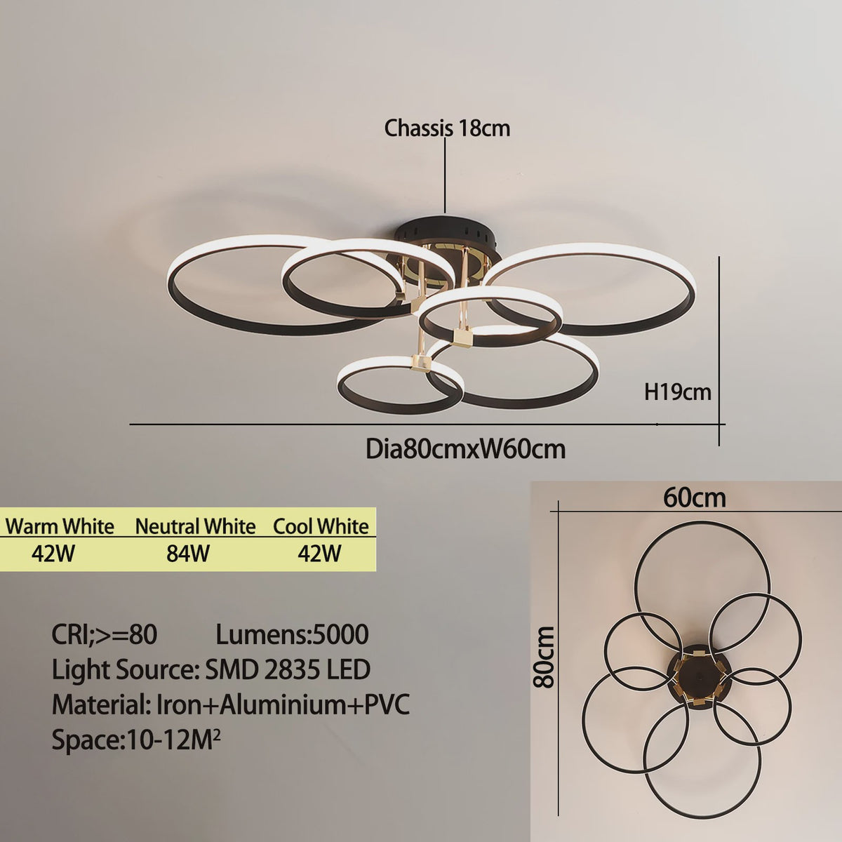 Moderne LED Plafondlamp Kroonluchter - Dimbaar, Goud/Chroom/Zwart