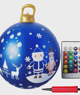 24 Inch Opblaasbare Kerstbal met LED Verlichting - XL Tuindecoratie