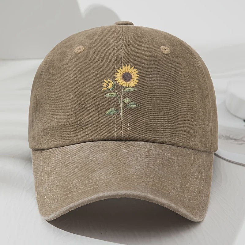 Retro Zonnebloem Baseballpet - Stijlvolle Dad Hat voor Buitenactiviteiten