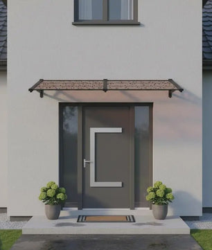 Polycarbonaat Deur Luifel met Aluminium & ABS Frame - Weerbestendig en Eenvoudig te Installeren