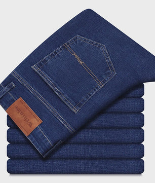 Herens Jeans Rechte Pasvorm Stretch - Zakelijk & Casual Blauw/Zwart Denim Werkbroek