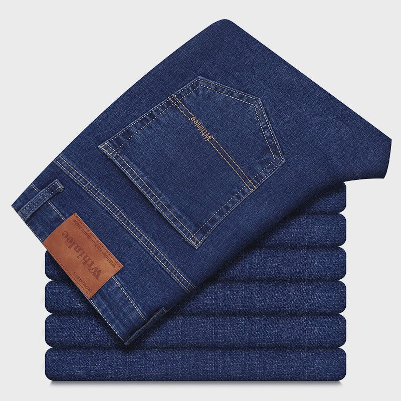 Herens Jeans Rechte Pasvorm Stretch - Zakelijk & Casual Blauw/Zwart Denim Werkbroek