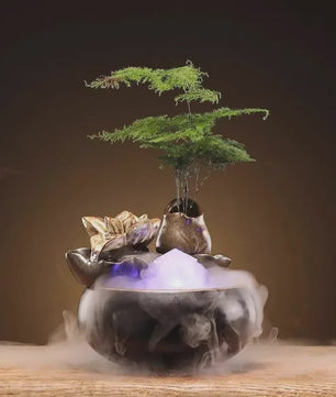 Keramische Fontein voor Katten en Huisdieren - Zen Decoratie met Waterval Effect