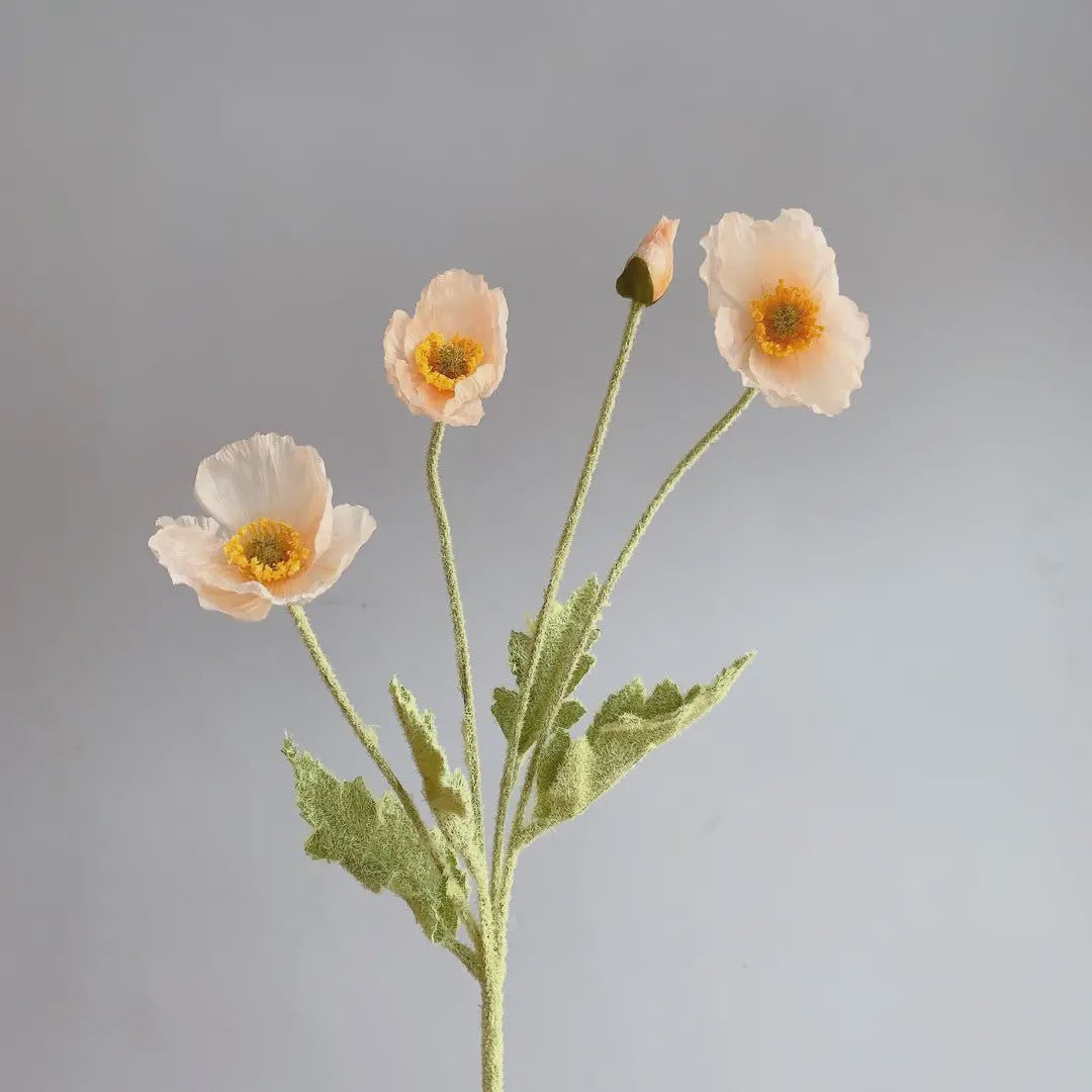 Kunstboeket Klaprozen (4 Stelen) - Realistische Nepbloemen voor Huisdecoratie, Tuin, Feest & DIY