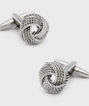 Stijlvolle Knoop Manchetknopen van Messing - Geweven Bal Design voor Heren