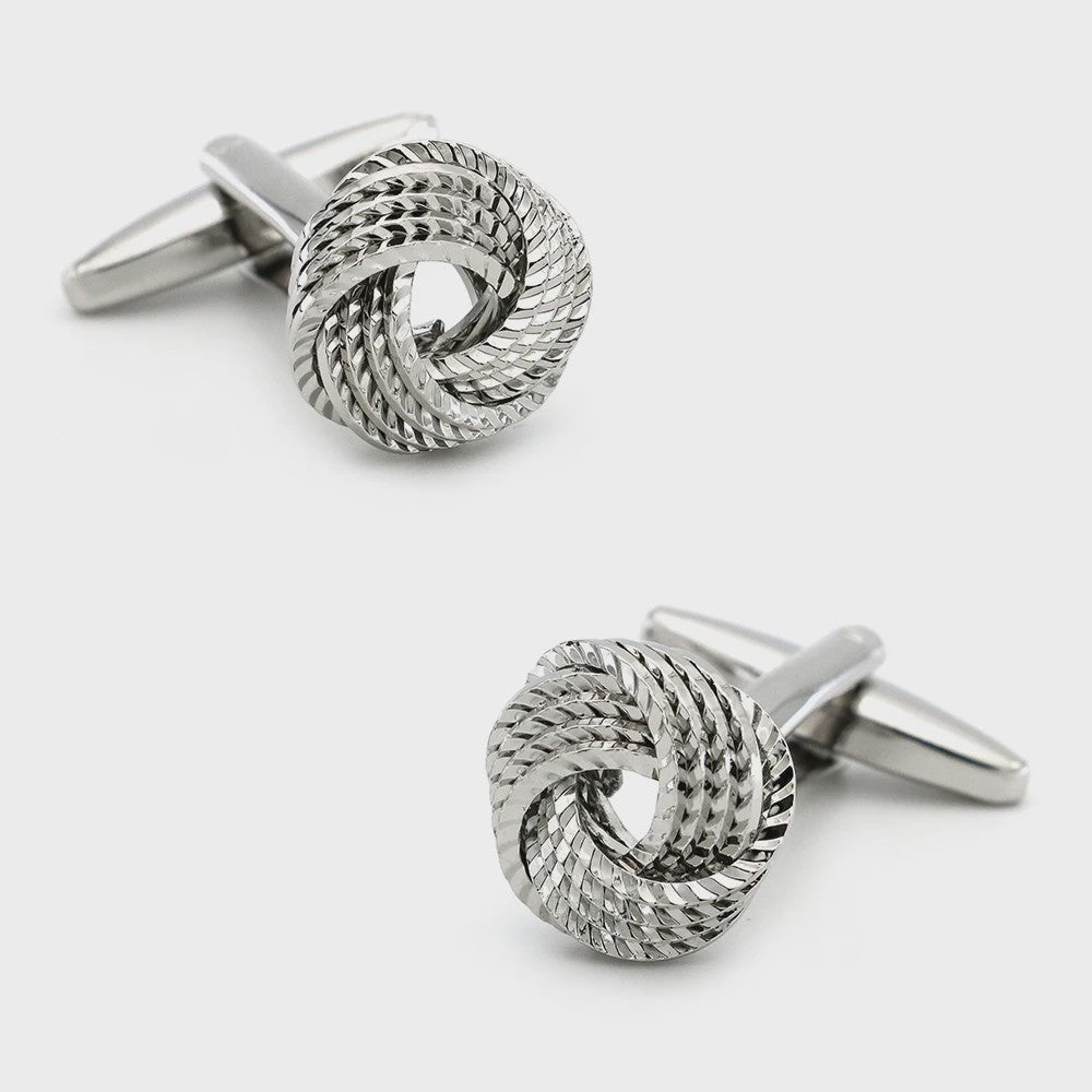 Stijlvolle Knoop Manchetknopen van Messing - Geweven Bal Design voor Heren