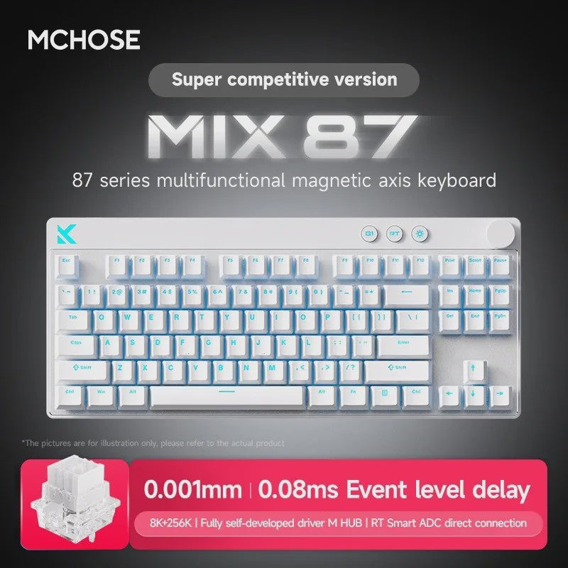 MCHOSE MIX87 Magnetische Switch Gaming Toetsenbord - 8K Polling, 0.08ms Latency, ARGB