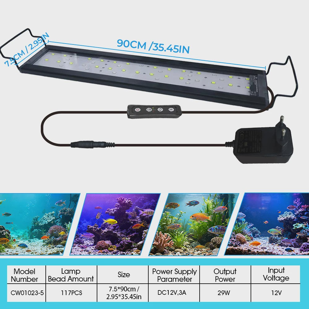 Intelligente LED Aquarium Verlichting met APP Control - Waterdicht IP68, Kleur & Helderheid Instelbaar