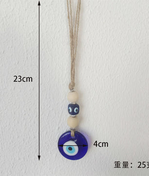 Blauw Turks Oog Hanger met Touw - Decoratie voor Auto, Muur & Huis