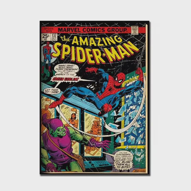 Retro Marvel Spider-Man Poster: Iconische Superheld Kunst voor aan de Muur